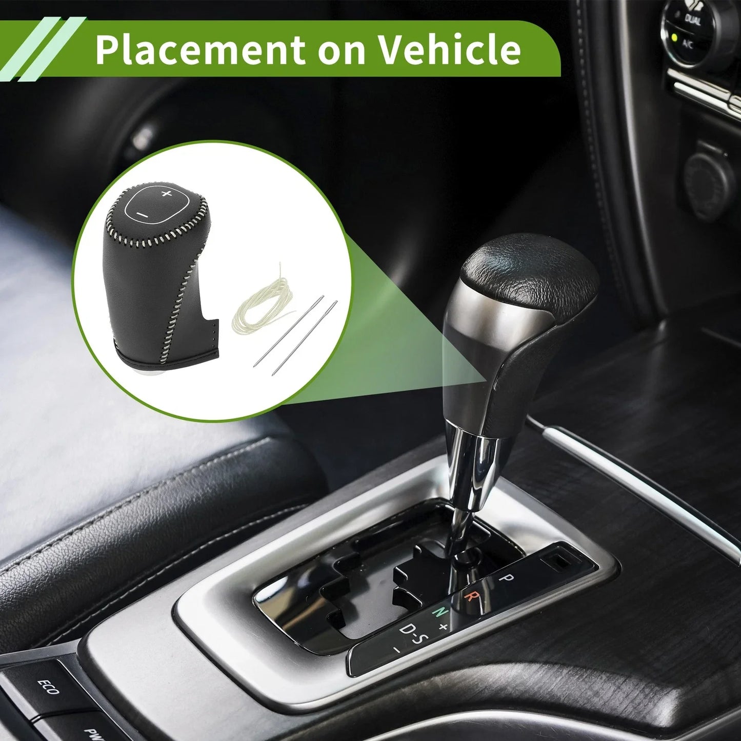 Car Gear Shift Knob Cover for Chevrolet Equinox (2016-2020) - 1 Pc Black Beige