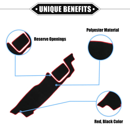 Dashboard Cover Mat for Suzuki MR52S (2nd Generation) Black Red