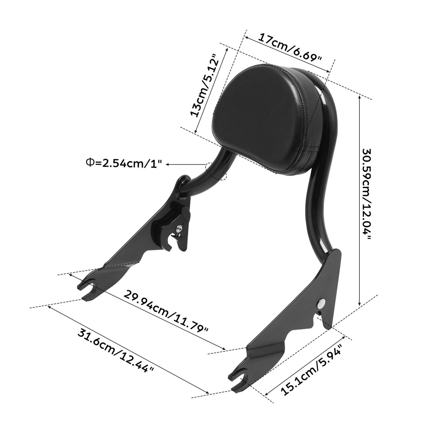 Rear Passenger Backrest Sissy Bar for Harley Touring Street Glide (2009-2025)