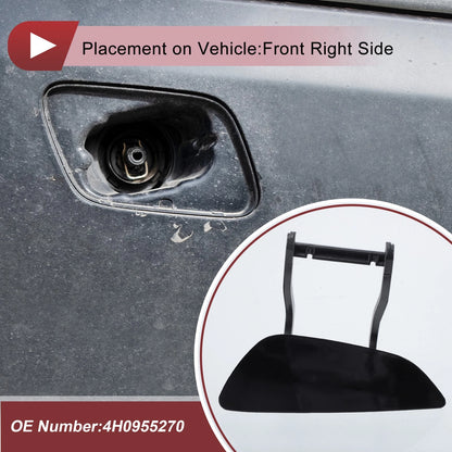 Front Right Washer Nozzle Cover Cap for Audi A8 (2009–2014) 1Pcs Black