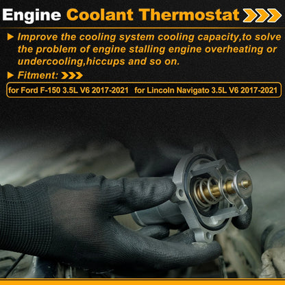 Engine Coolant Thermostat HL3Z8575A for Ford F-150 3.5L V6 (2017–2021)