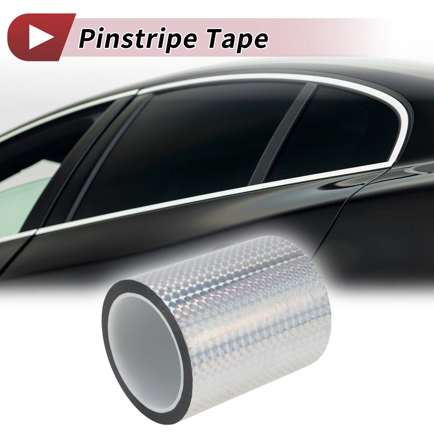 Pinstripe Tape 120mmx50m for Car Motorcycle Boat Laser Silver Tone (1 Pc)