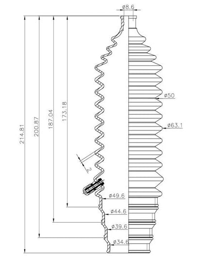 Power Steering Rack End Boots Universal Rubber 2 x