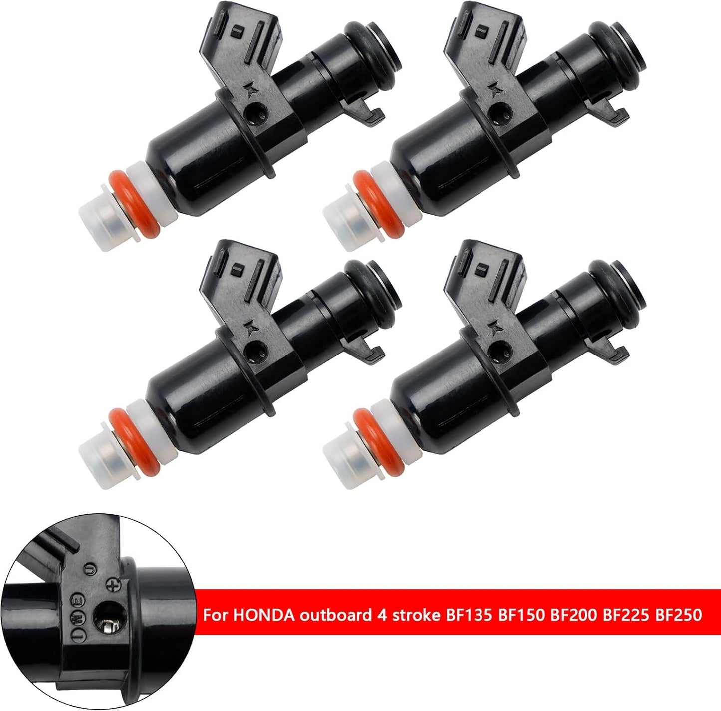 Set of 4 Fuel Injectors for Honda Outboard 4-Stroke (135-250 HP)