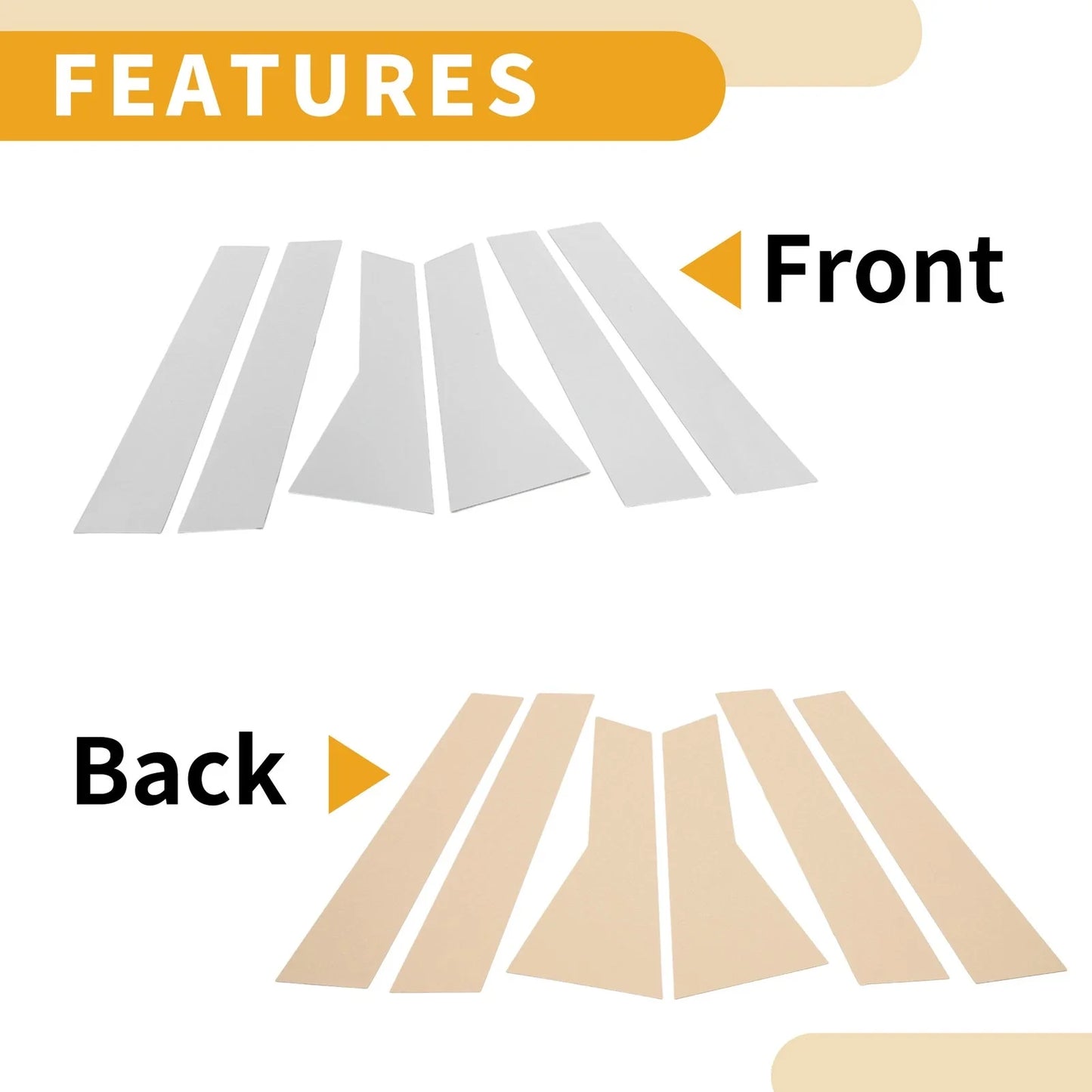6 x Car Pillar Window Trim Covers for Honda CR-V (2012-2016) Chrome Silver