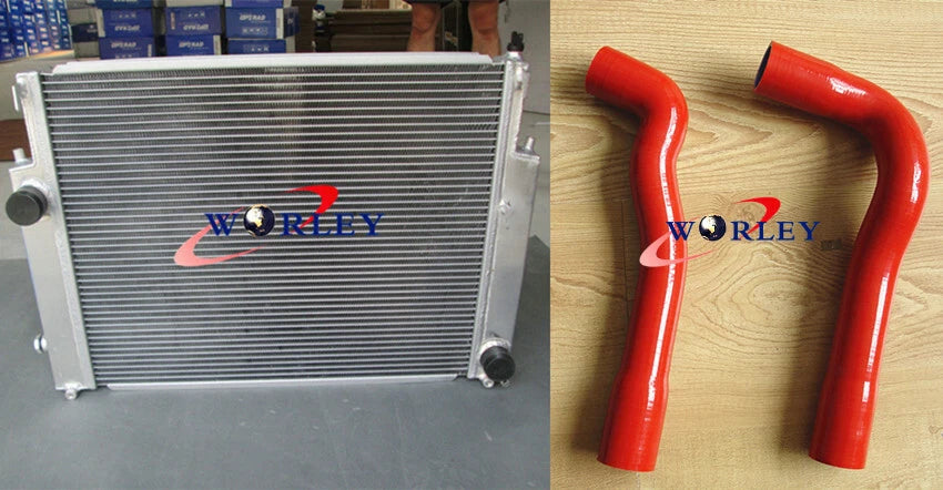 Aluminum Radiator with Red Hose for BMW E36 M3 Z3 325TD 320 323 325 328 (1992–1999)