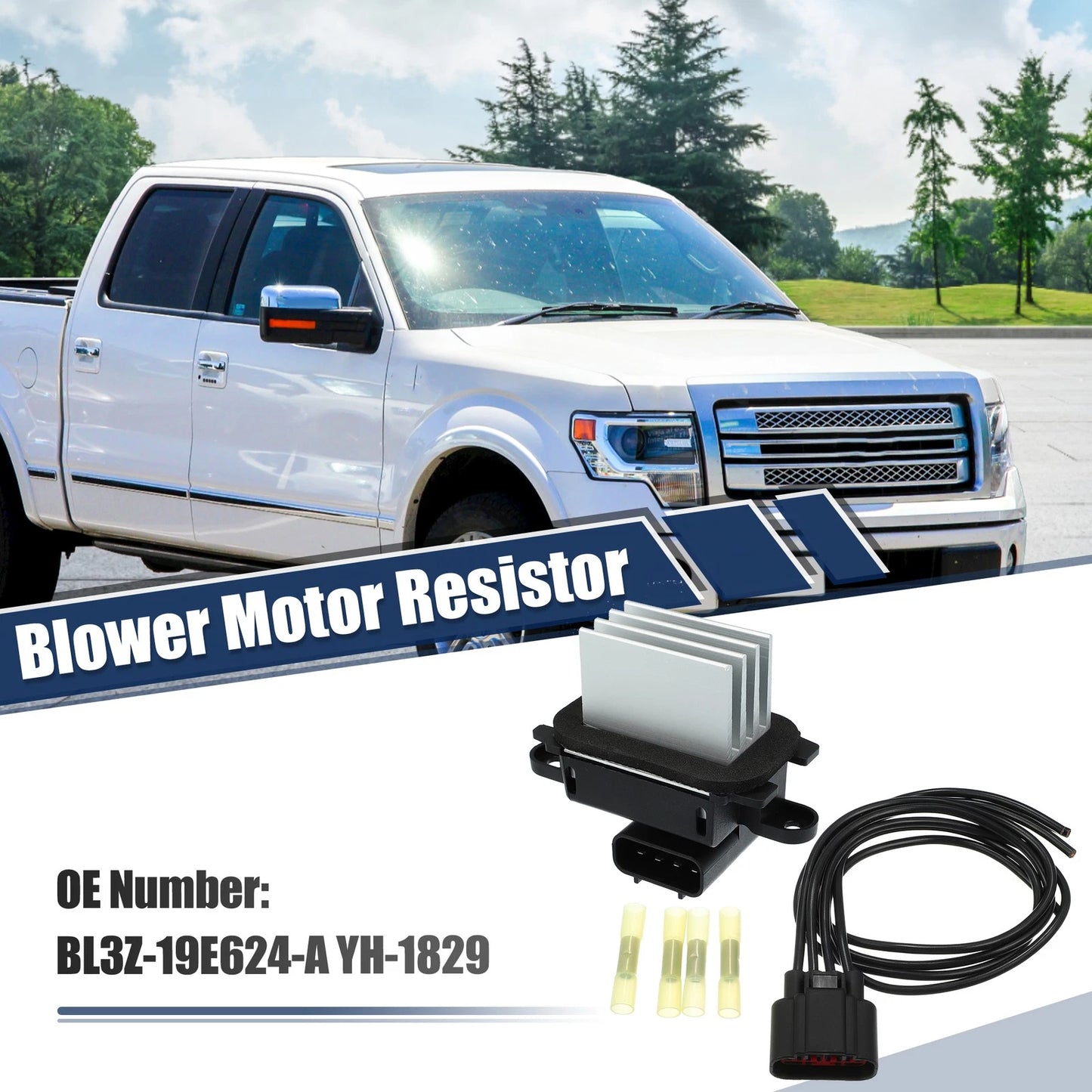 Set of 1 HVAC Blower Motor Resistor for Ford Expedition (2015–2022) BL3Z-19E624-A