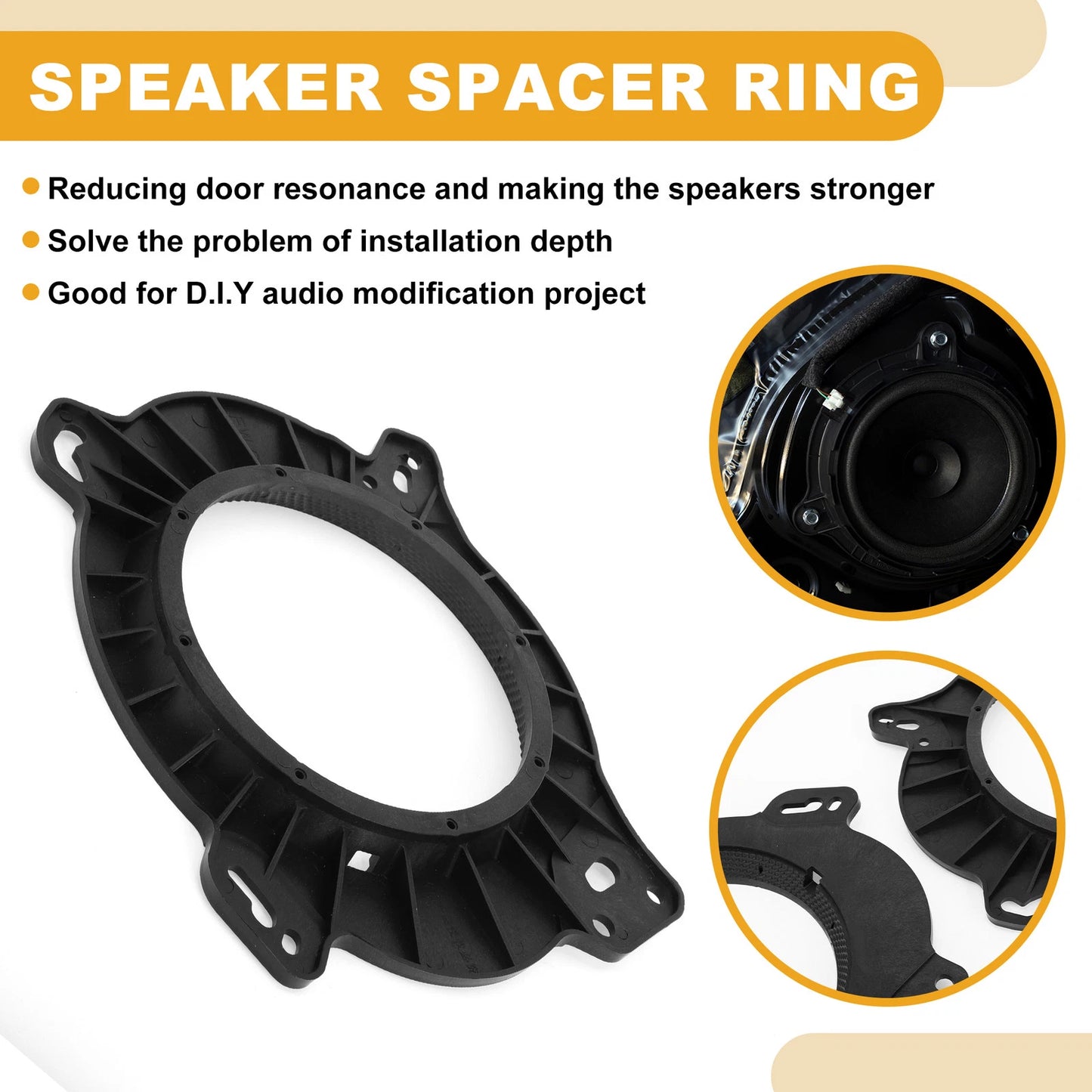 2X Speaker Spacer Ring 6x9" to 6.5" Adaptor for Toyota (ABS)