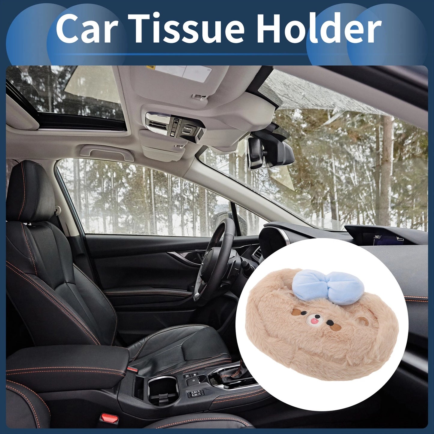 Tissue Holder for Car - Little Bear Plush (7.87"x5.91"x3.15")
