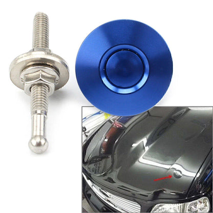 Blue Quick Release Hood Pins Latch Clips for Universal Cars