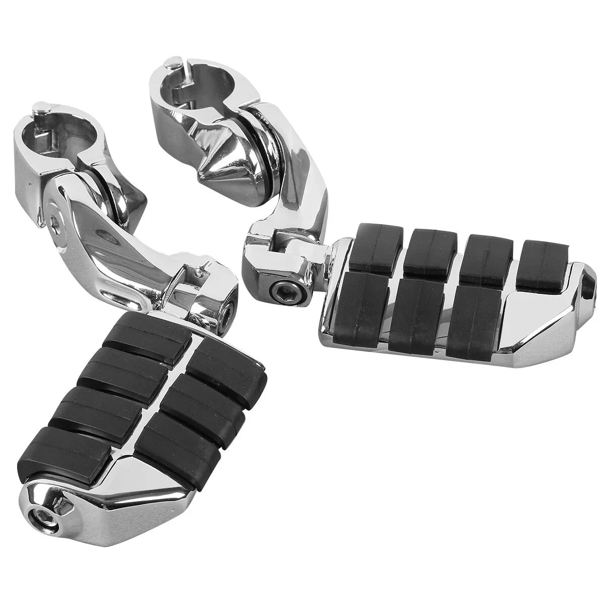 Chrome 1.25" Engine Guard Highway Foot Pegs & Clamps for Harley