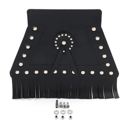 PU Leather Rear Fender Mud Flap Cover with Fringe for Harley