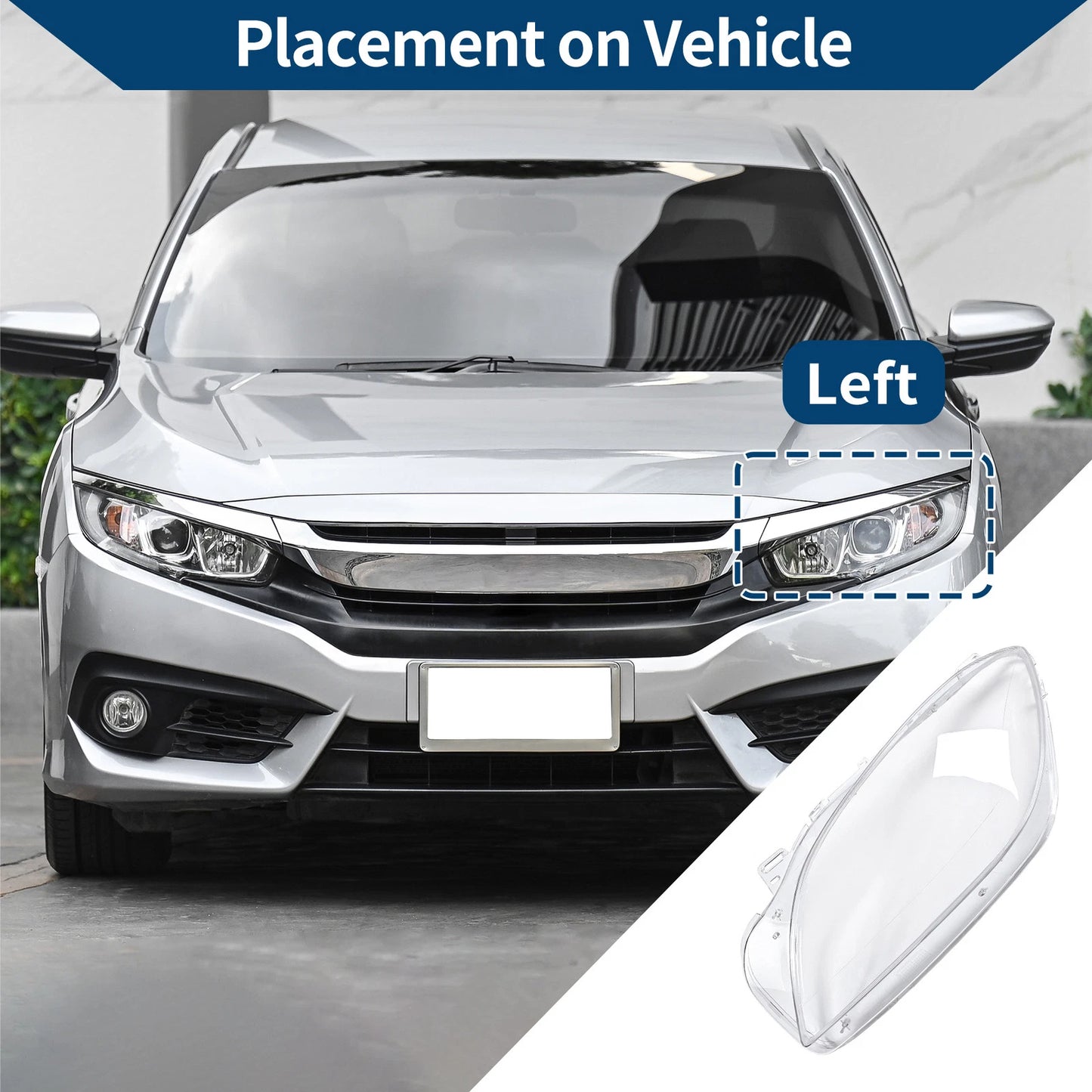1 Pc Headlight Lens Cover for Mercedes-Benz ML350 (2012–2015) No.A1668207360