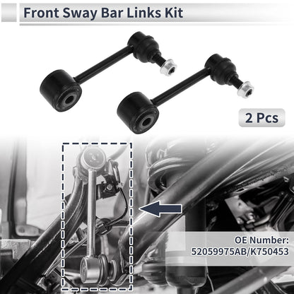 Set of 2 Front Stabilizer Bar Links for Jeep Wrangler (2007–2017) No. 52059975AB/K750453