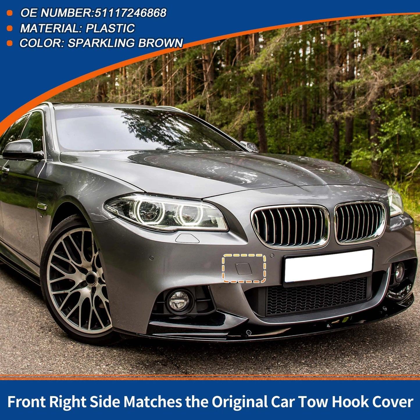 Tow Hook Cover for BMW (2011–2017) No. 51117246868 - Sparkling Brown