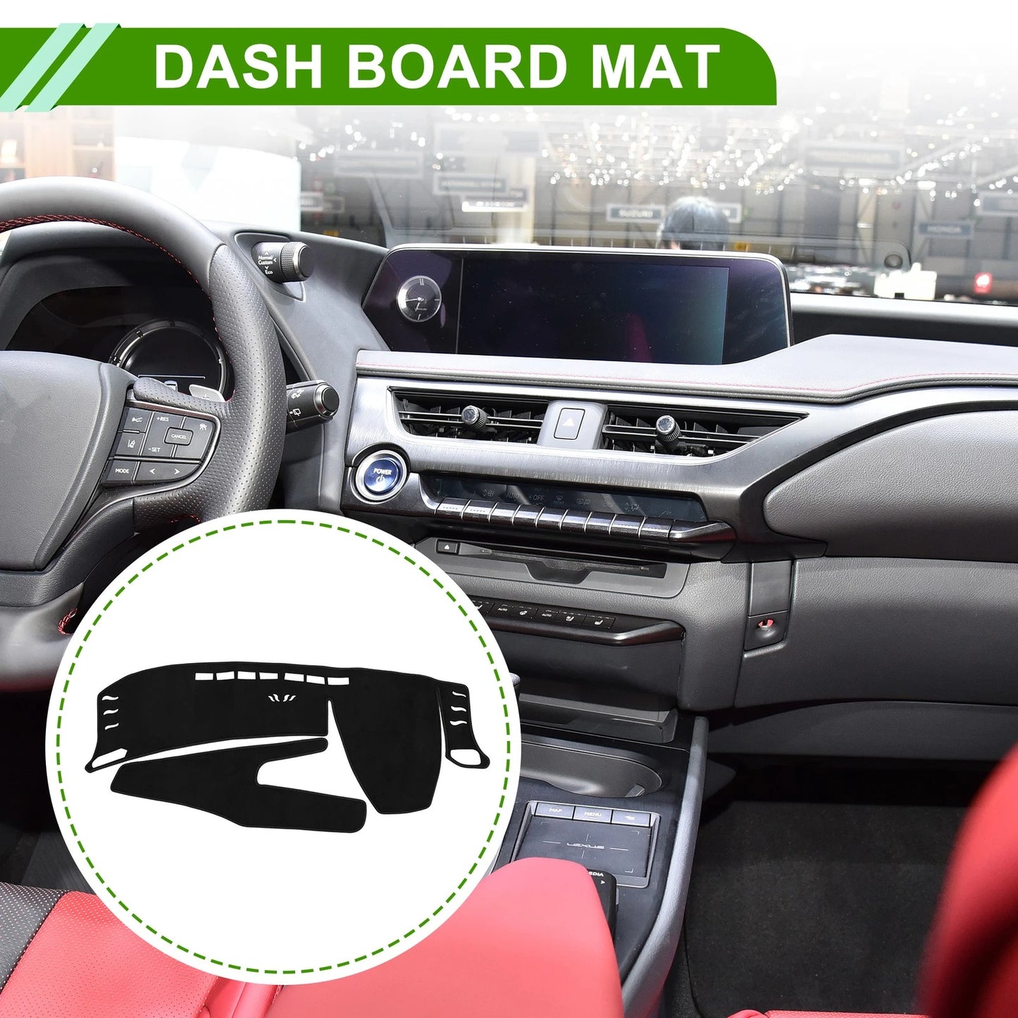 Dashboard Cover Mat for Lexus UX250H (2019–2020) Sun Protector Black
