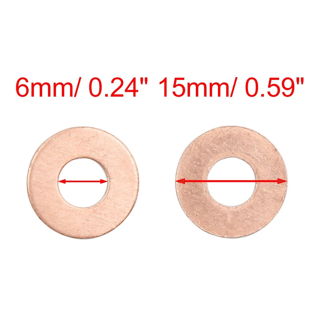 40pcs 6mm Inner Dia Copper Washers for Automotive Sealing Gaskets
