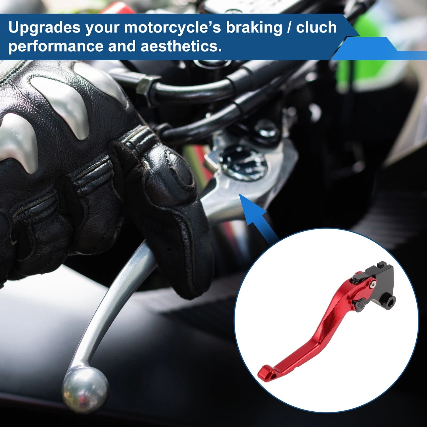 Short Brake Clutch Lever for Kawasaki Ninja 500 (2024–2025) 1 Pair Solid Red
