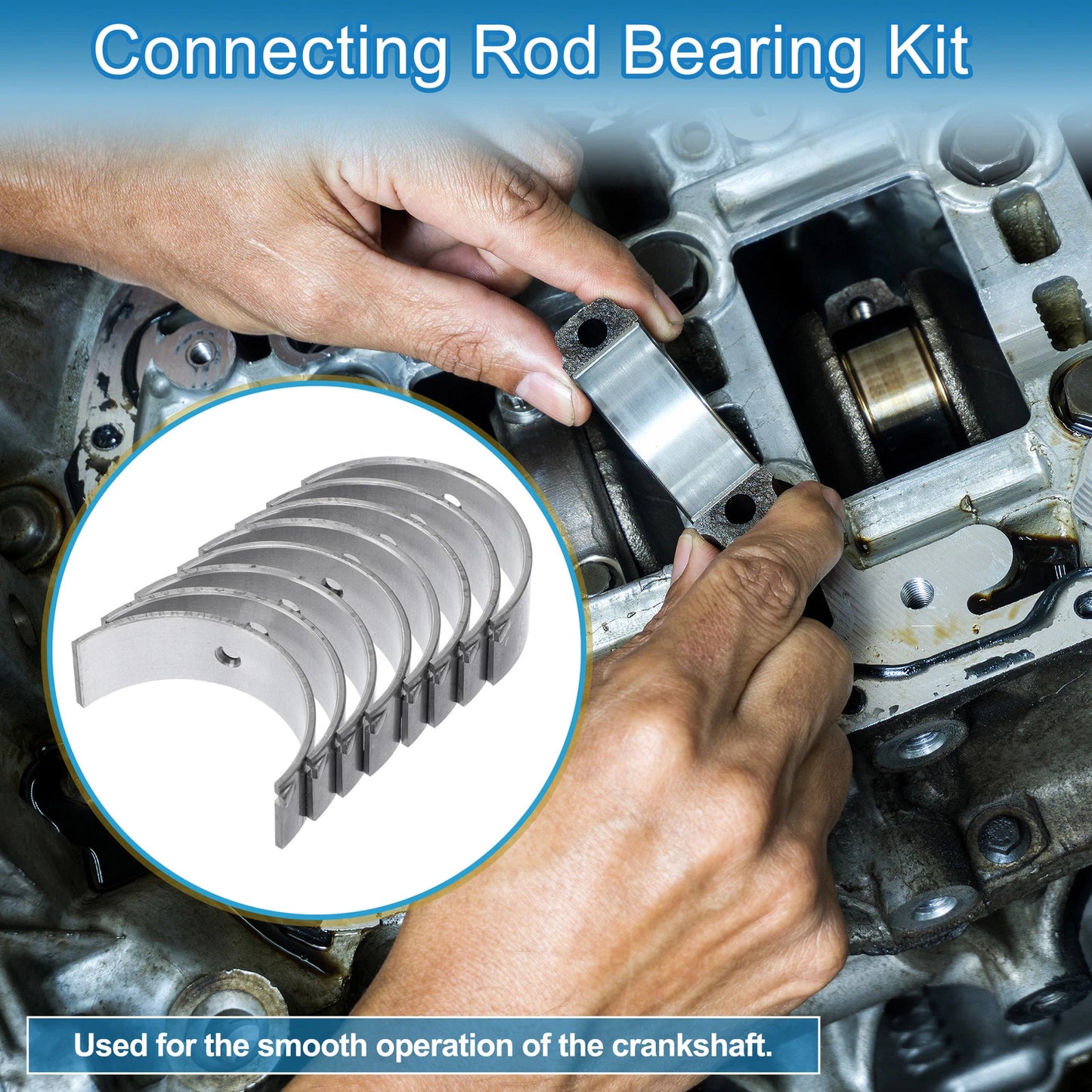 Set of 8 Connecting Rod Bearings for Toyota Starlet (No. 1304110020)
