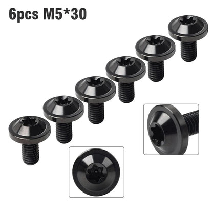 6 x Titanium Alloy M5x30mm Torx Head Bolts for Bike Motorcycle