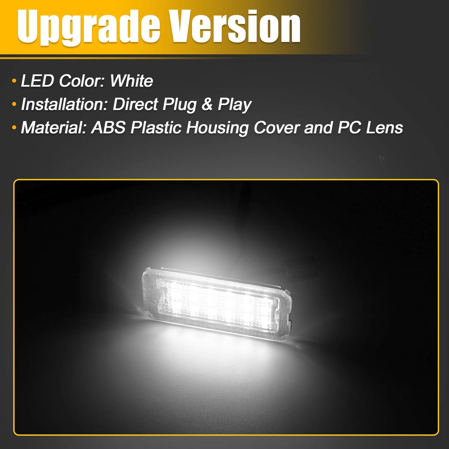 2X LED License Plate Light for Fiat 500 (2007–2023)