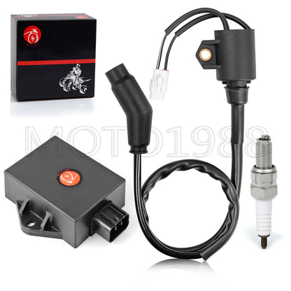 CDI Box Ignition Coil and Spark Plug for Polaris Sportsman Hawkeye 300 (2008–2011)