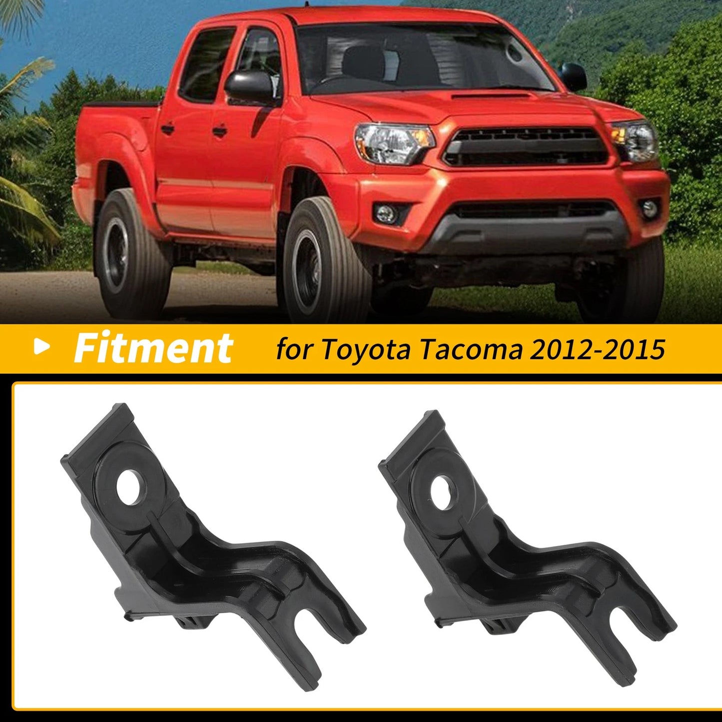 Set of 2 Front Bumper Filler Clip Brackets for Toyota Tacoma (2012–2015) No. 52531-04010