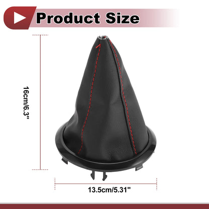 Gear Shift Stick Gaiter for Suzuki Swift (2005–2010) Black Red Faux Leather