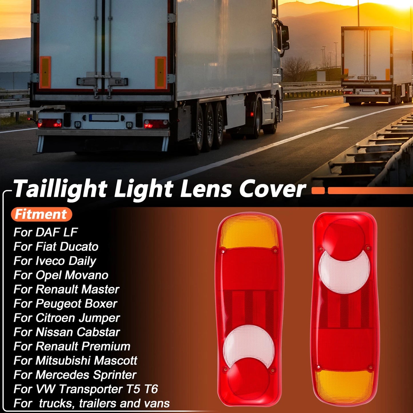 Taillight Lens Cover for Renault Master (2010–2023) Red Yellow