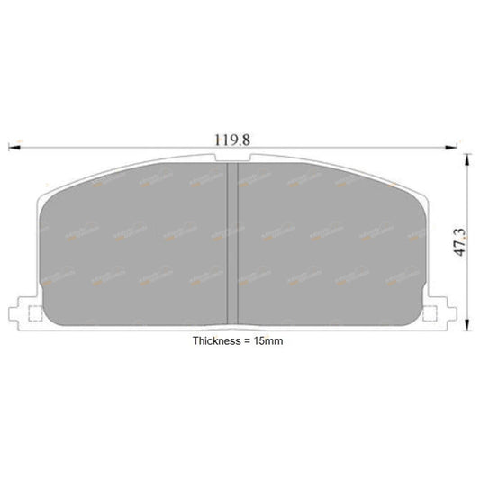 Set of 4 Brembo Front Disc Brake Pads for Toyota Camry (1988–1993)