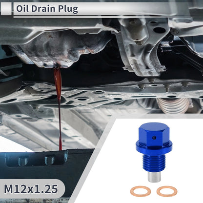 Set of 1 M12x1.25 Engine Oil Drain Plug with Gasket for Car Motorcycle Boat