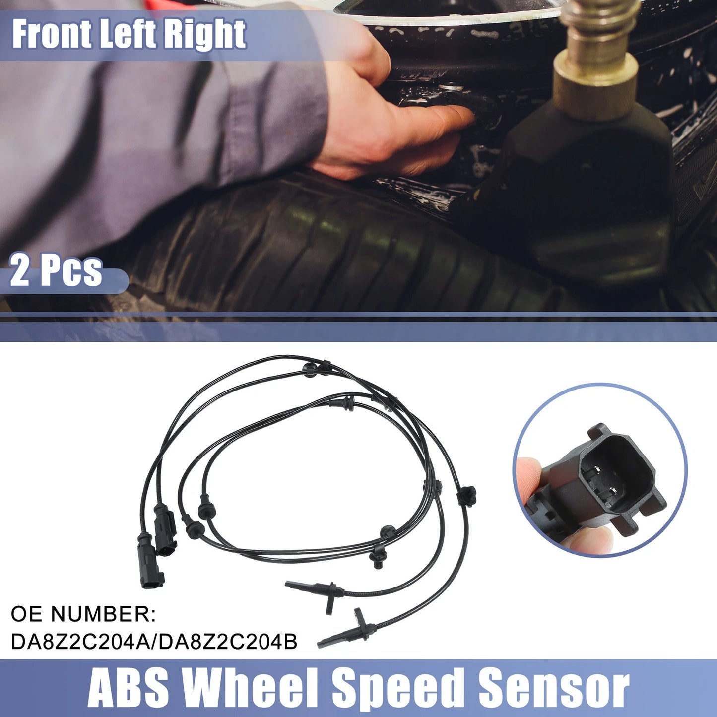 2pcs ABS Sensor No.DA8Z2C204A/DA8Z2C204B for Ford Explorer (2011–2019)