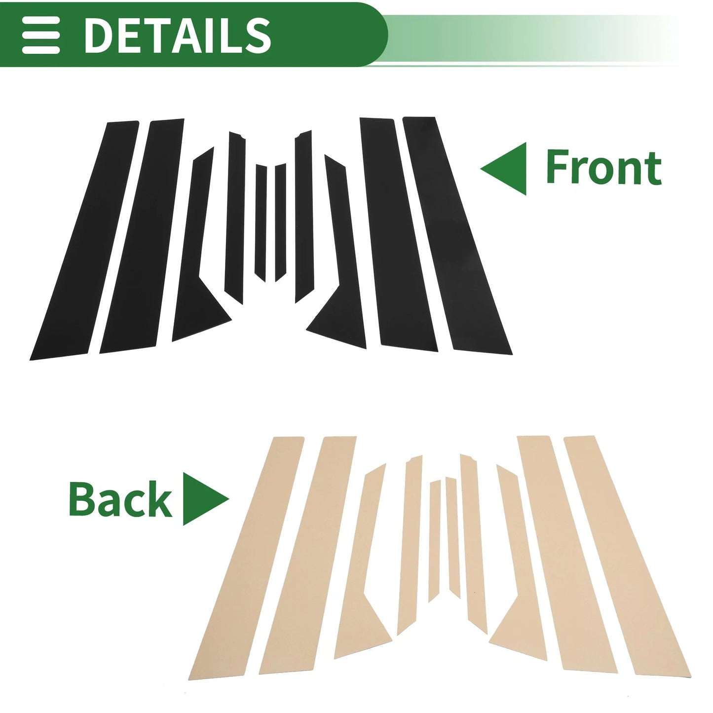 10X Door Pillar Window Trim for Ford Fiesta (2011–2015) Black