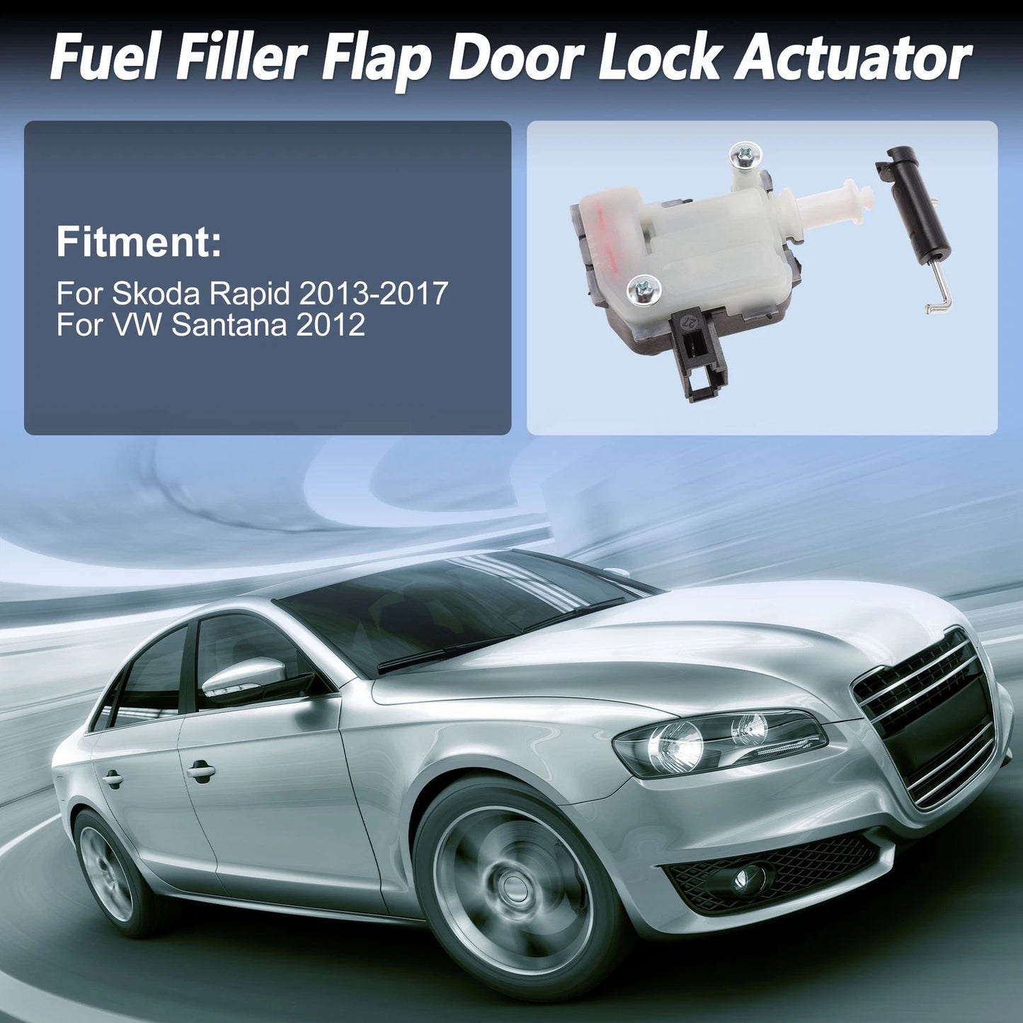 Fuel Filler Flap Door Latch Lock Actuator Motor for Skoda Rapid (2013–2017)