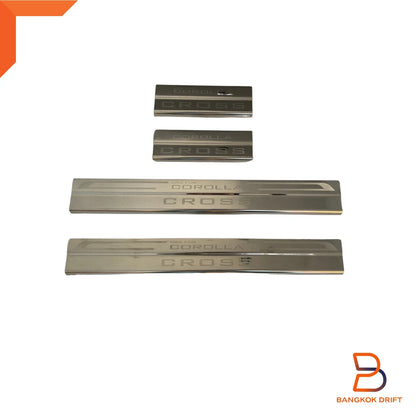 4 x Chrome Door Sill Scuff Plates for Toyota Corolla Cross (2020-2024)