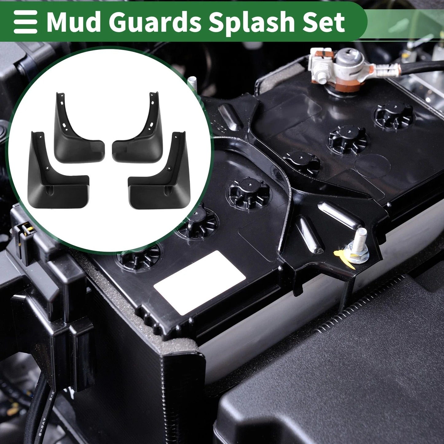 Mud Flaps Splash Guards for Chevrolet Malibu (2012-2015) with Mount Accessories
