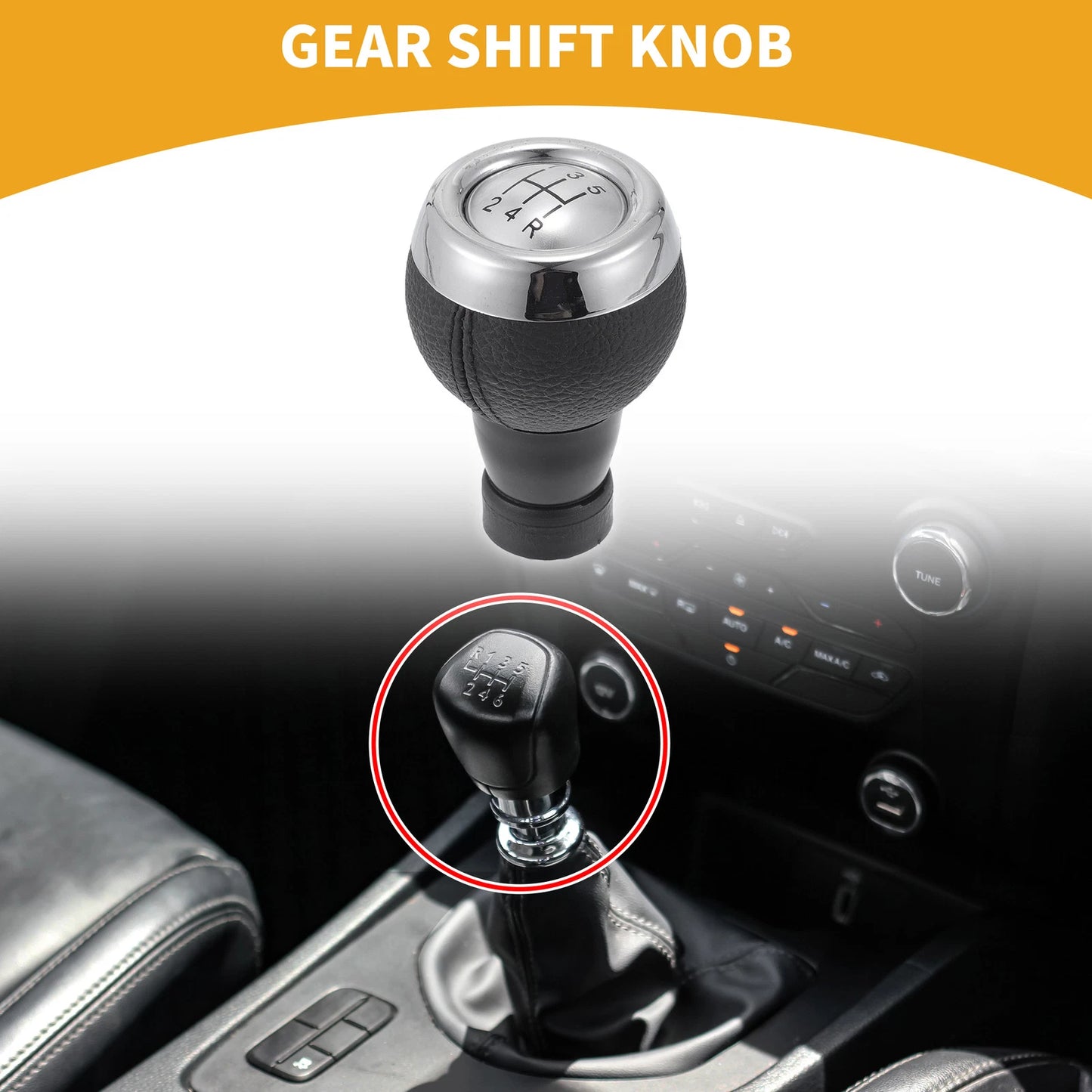 5 Speed Gear Shifter Knob for Mini Cooper R56 (2006–2012) Plastic Faux Leather