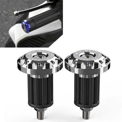 Motor Grey Dirt Bike 7/8'' CNC Handlebar Grips & End Cap Plugs