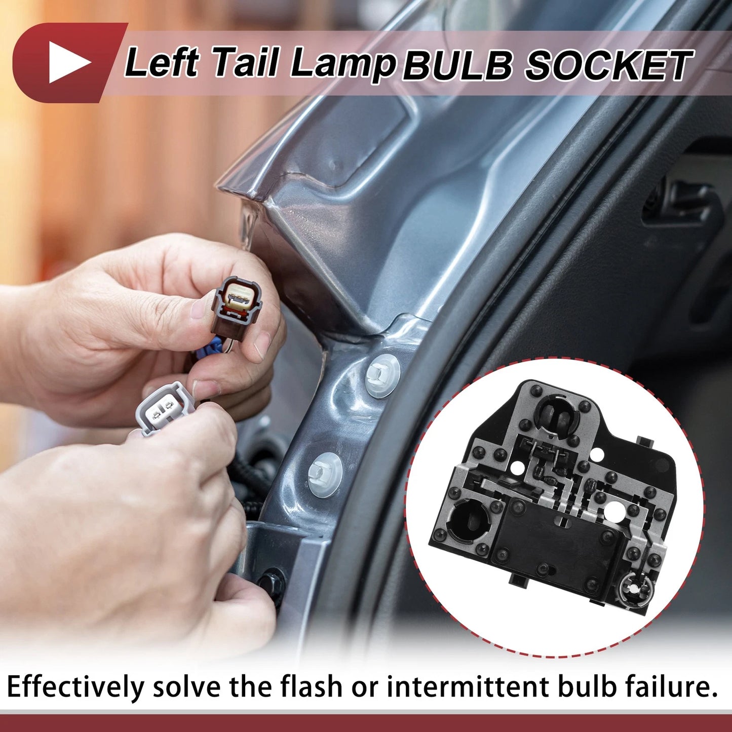 Left Tail Light Socket for Peugeot 408 (2010–2012) Lamp Bulb Connector