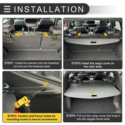 Retractable Cargo Cover for BMW X1 Trunk Security Shield Gloss Black (23-24)