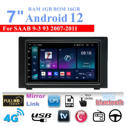 7" Android 12 Radio Stereo GPS Navigation for 2007-2011 SAAB 9-3 93
