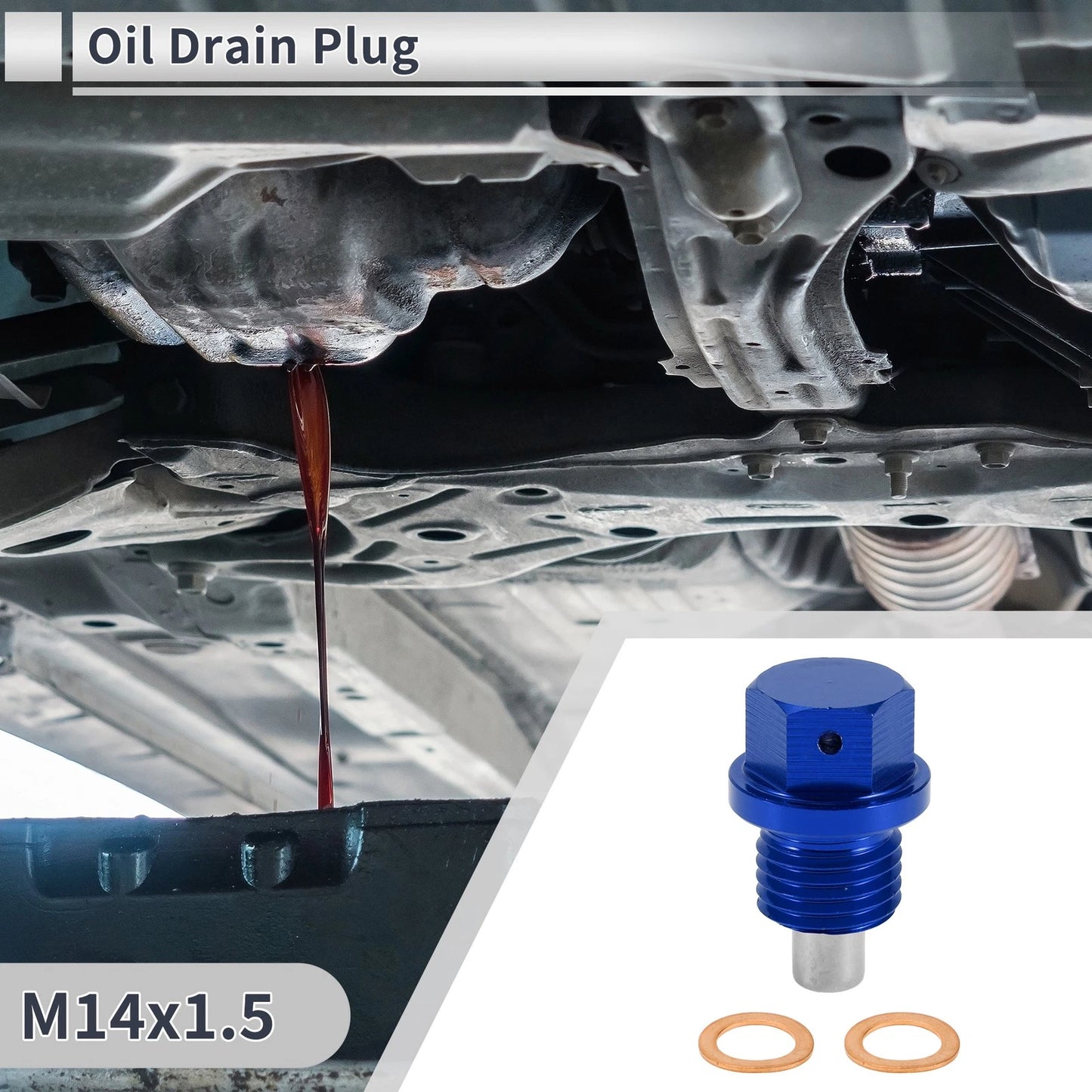 Set of 1 M14x1.5 Engine Oil Drain Plug with Gasket for Car Motorcycle Boat