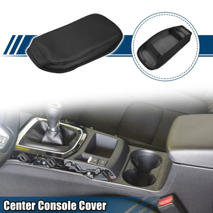 Auto Center Console Armrest Cover for Hyundai Kona 2018-2023 Faux Leather Black