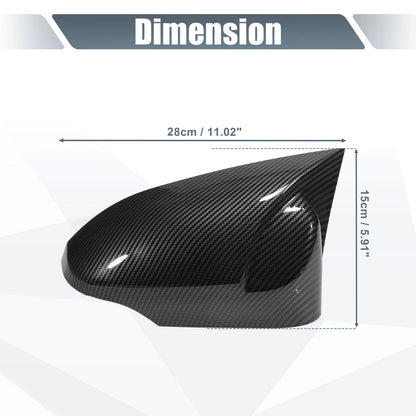 Pair Rearview Mirror Cover Overlay Black Carbon Fiber for Toyota Corolla (2014–2018)