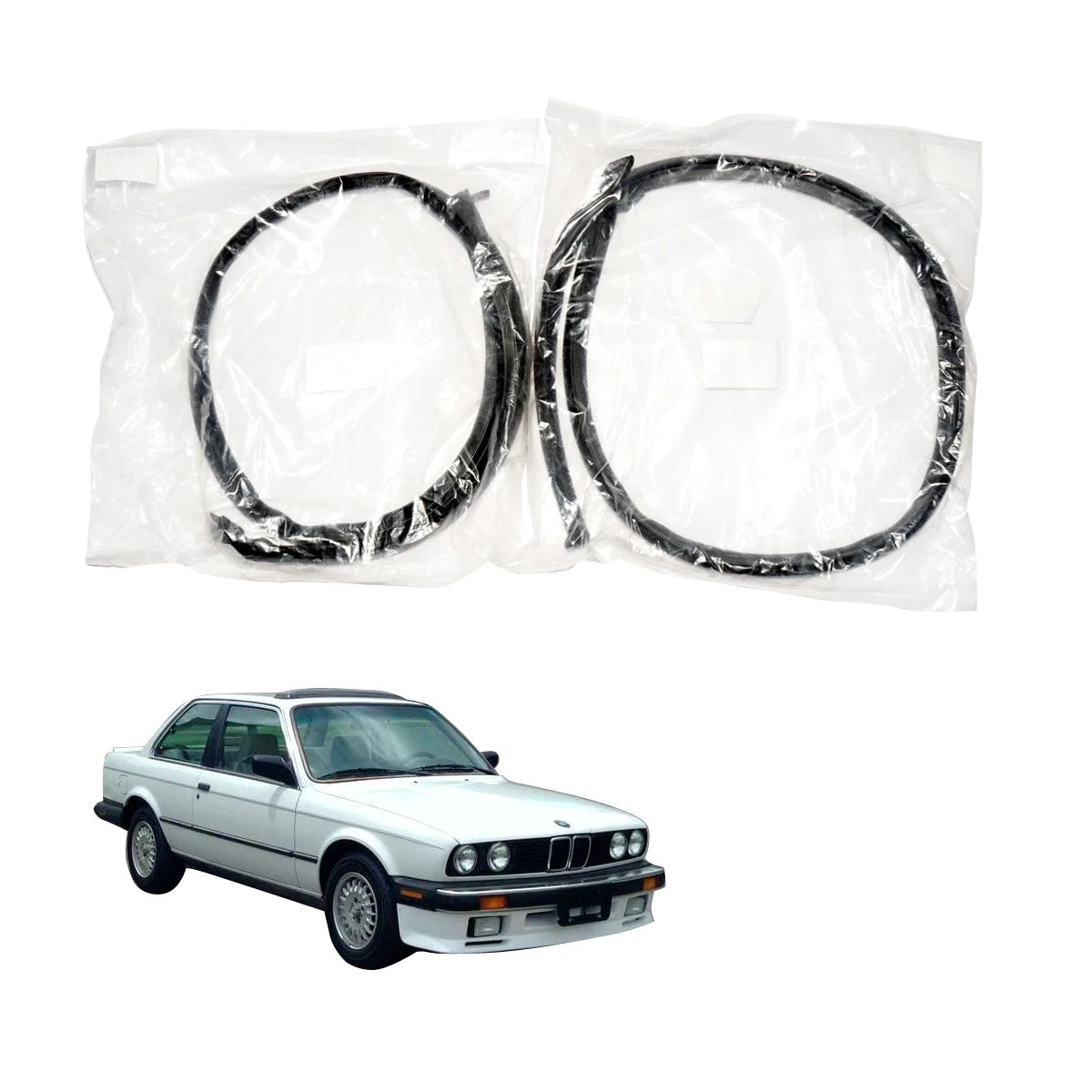 Set of 2 Front Door Weatherstrip Gaskets for BMW 3 Series E30 (1982–1994)