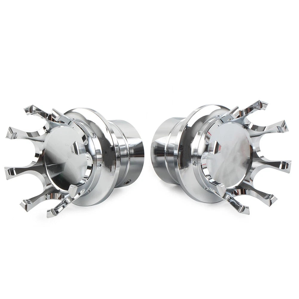 Crown Front Axle Nut Cover Pair for Harley Softail Sportster Road King (Chrome)