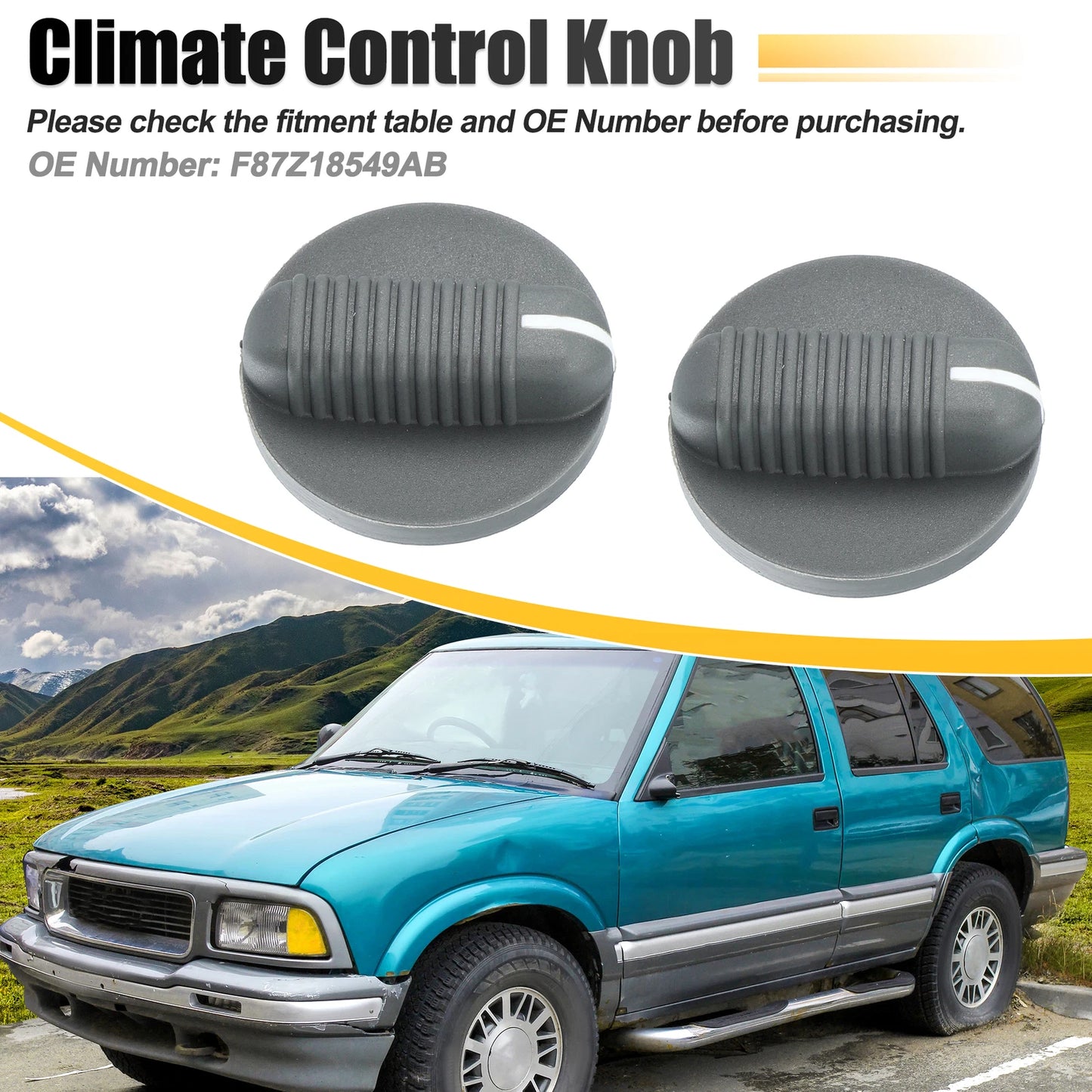 Climate Control Knob F87Z18549AB for GMC Sonoma, Chevrolet (1995–1997)