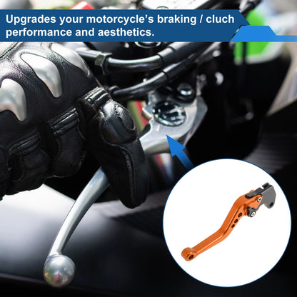 Adjustable Short Brake Clutch Levers for Suzuki GSXR750 (2004–2005) - Orange 1 Pair