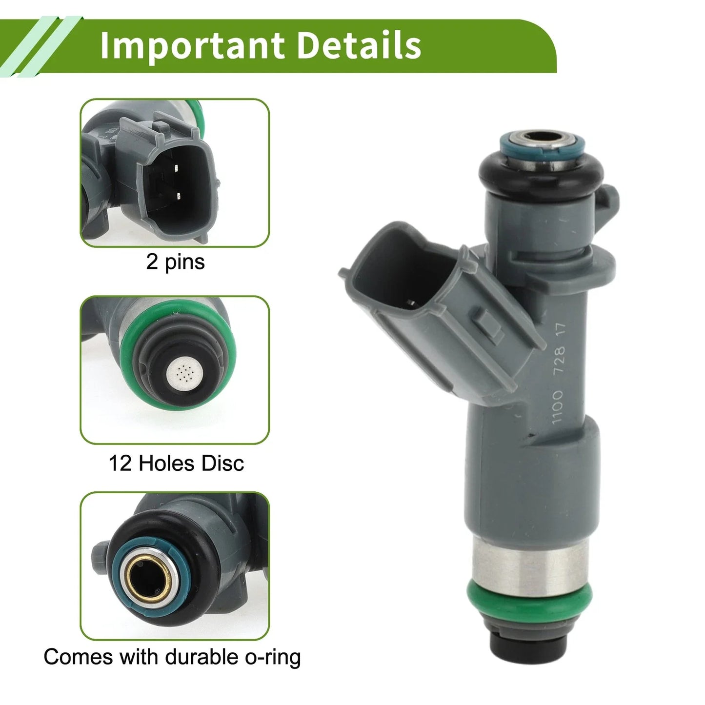 Fuel Injector 1 x No.16450R70A01 for Honda Accord 3.5 (2008-2017) Gray