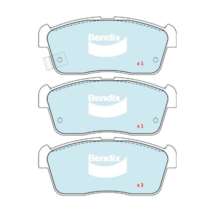 Set of 4 Bendix Front Disc Brake Pads for Daihatsu YRV (2001–2004)